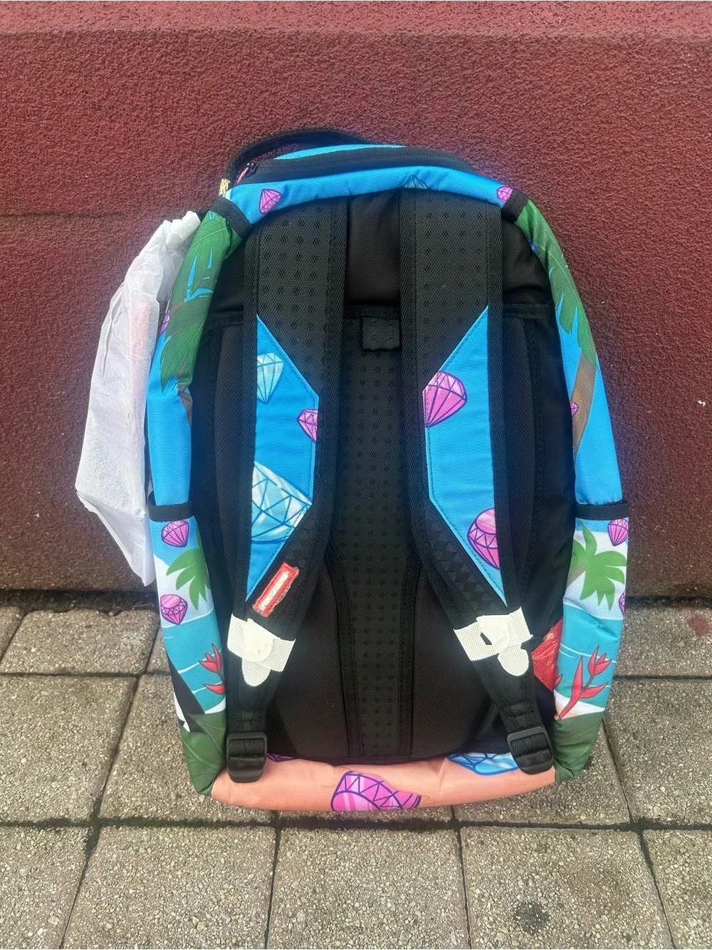 Sprayground Blue Pink Panther Diamond Graphic Kids Backpack